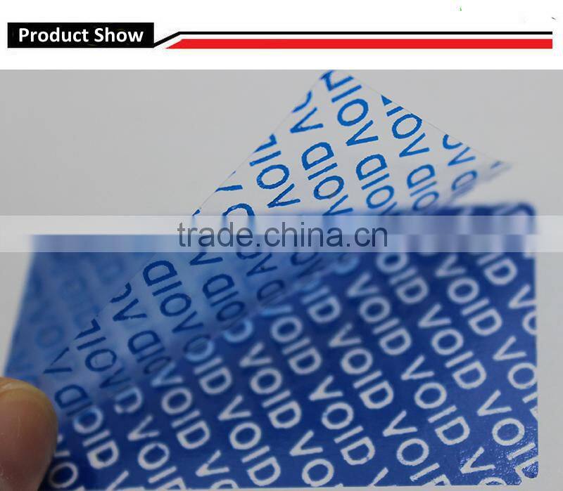 Tamper evident security label brand protection partial transferlabel