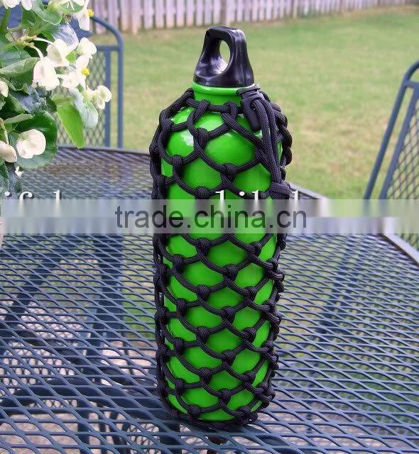 Wholesale 550lb 7 Inner Strands Paracord Handmade Reticular Bottle Cover Paracord Cup Bottle Carrier Survival Rope Bottle Sling