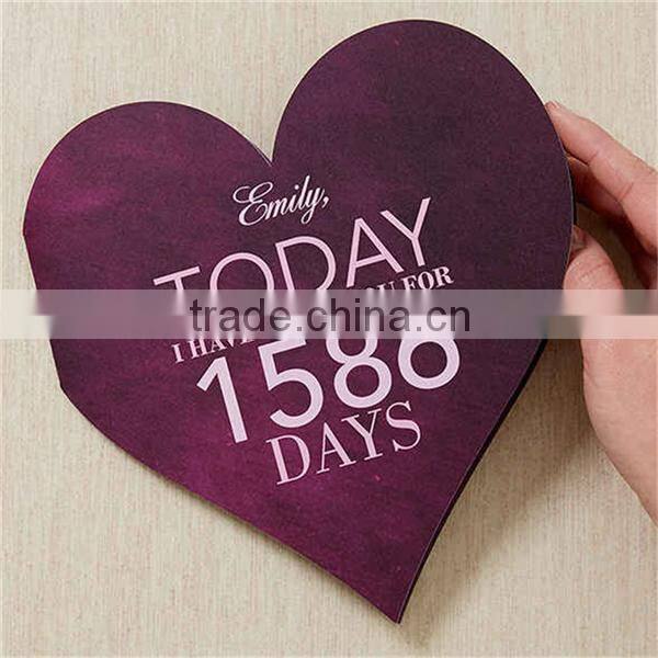 Hot sale creative heart shape handmade greeting card with envelope