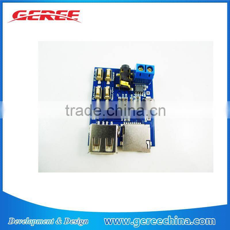 Mp3 nondestructive decoder board Built-in amplifier mp3 module mp3 decoder TF card U disk decoding player