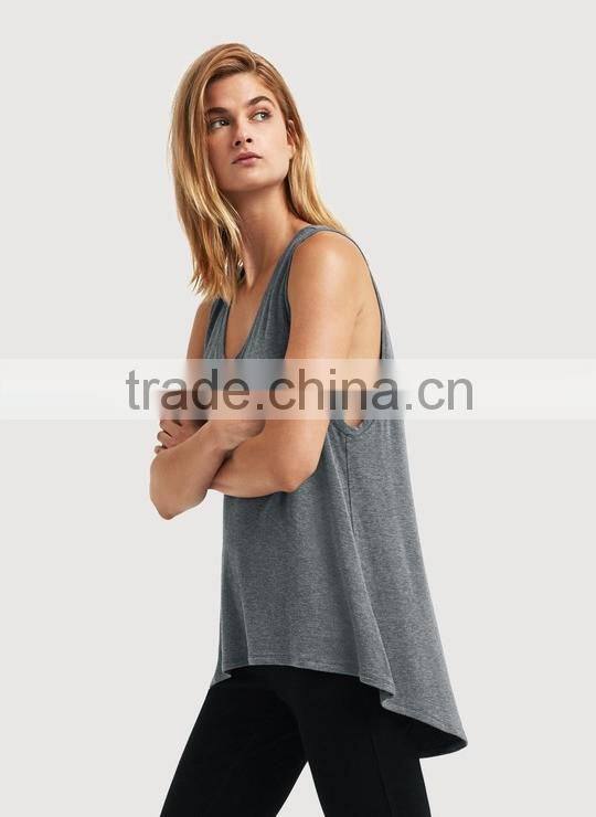 Custom service ladies long tank tops latest design pictures of girls cotton tops