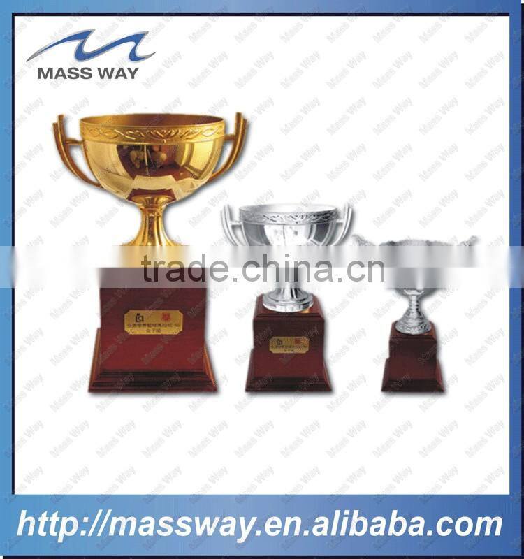 high grade base wooden 3D gold zinc alloy award basketball cup trophy