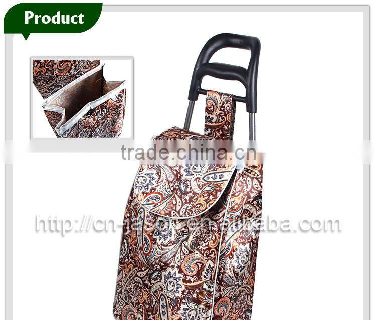 Pooyo satin folding shopping trolley bag A2S-PU-06