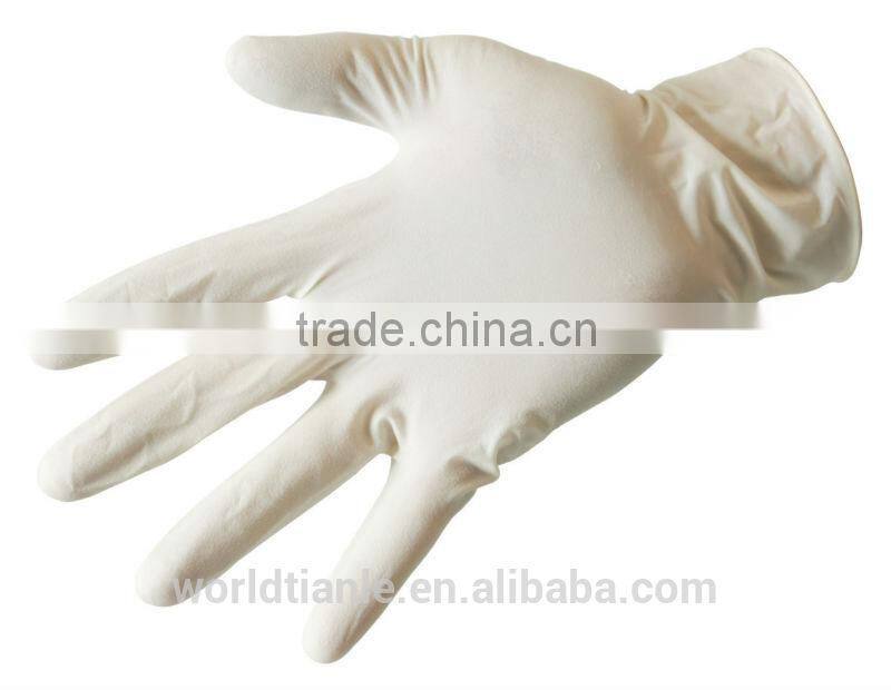 Latex exam gloves for protection,lightly powdered,5.0mil