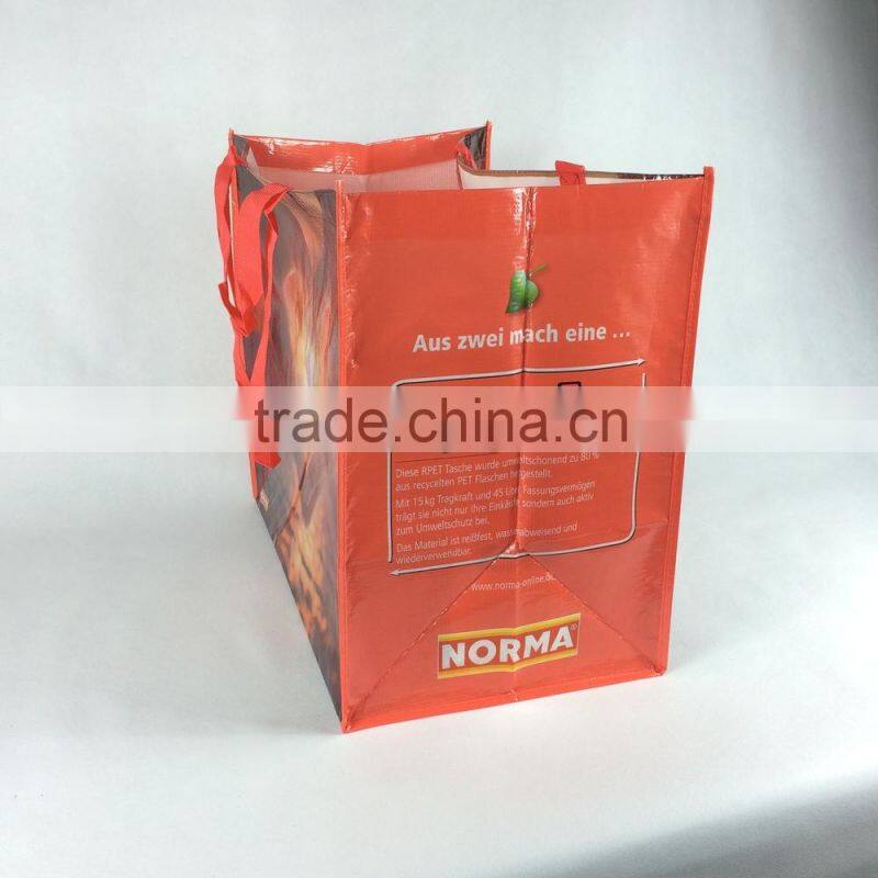 Lead free Recycled Bottle Fabric Reusable Supermarket Easy Shopping Bag