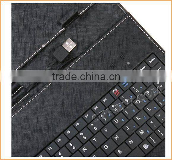 8" Keyboard Leather Cover Case QWERTY USB/mini USB/Micro Bracket Bag for 8 inch Tablet PC MID PDA Drop Shipping OPNEW Wholesale