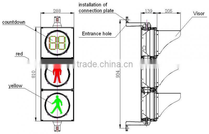 200mm EN12368 Traffic Pedestrian light with countdown timer