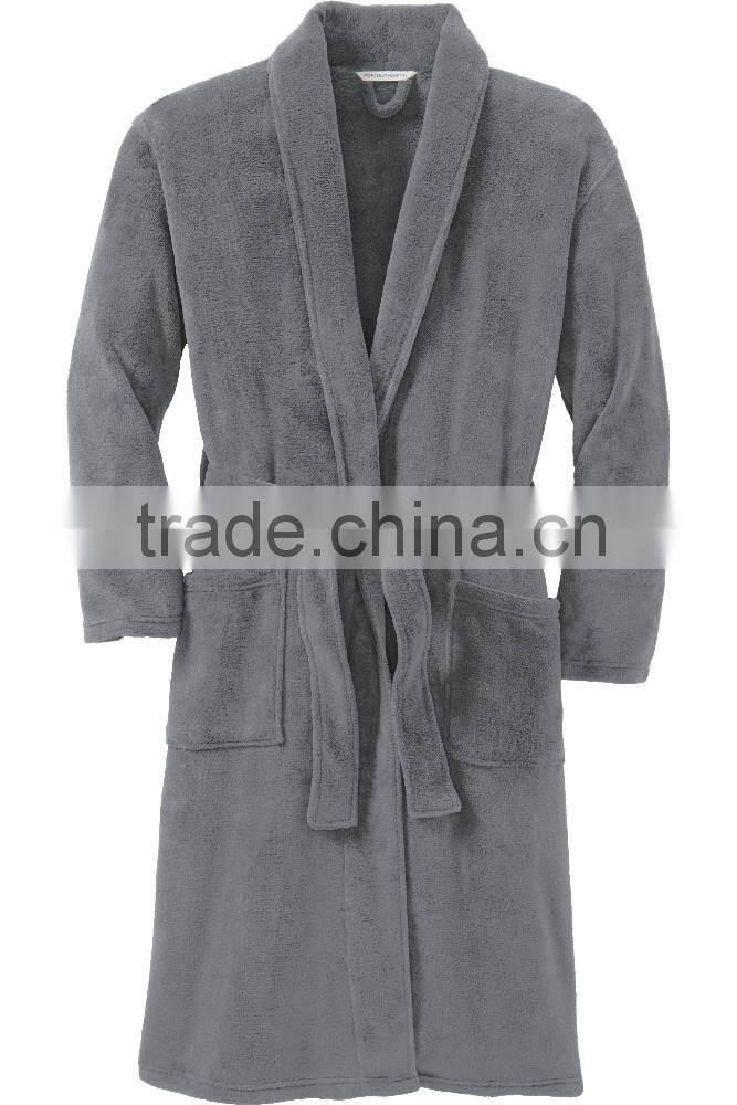 HLHT free sample available 100% polyester flannel bathrobe
