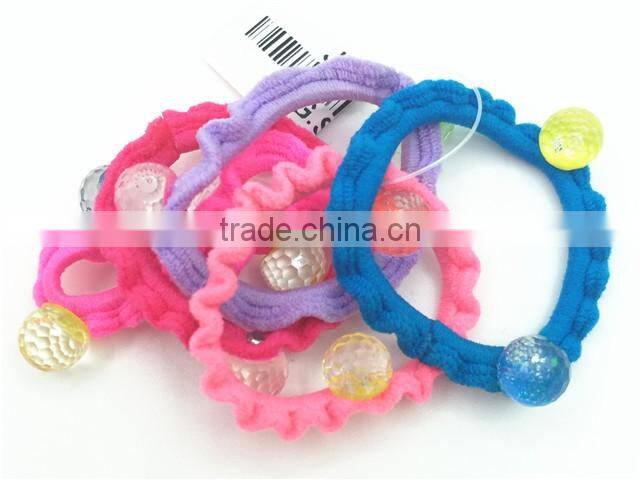 Lovely candy colors heart design with little flowers children hair tie set