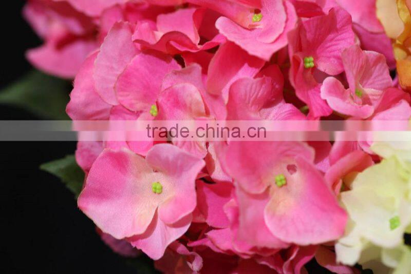 Single wholesale silk flower hydrangea for decoration with 30 forks