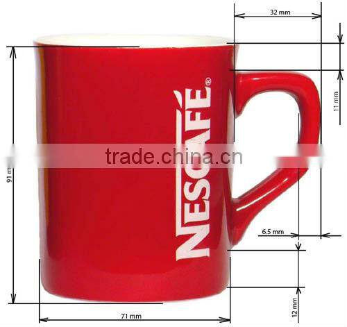 Nescafe Red Color Glazed Stoneware Mug