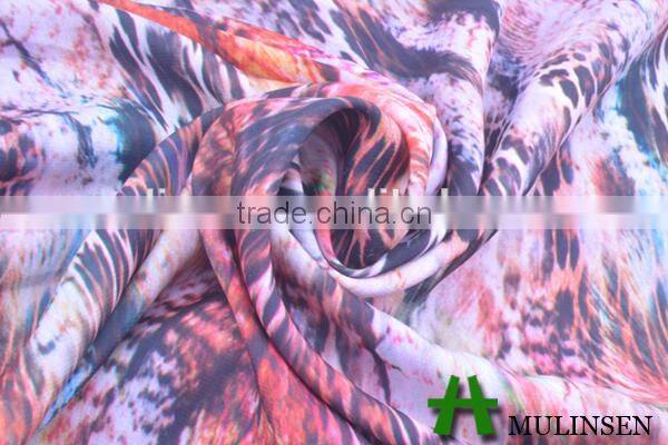 Mulinsen textile 2015 hotsale printed polyester peach skin fabric