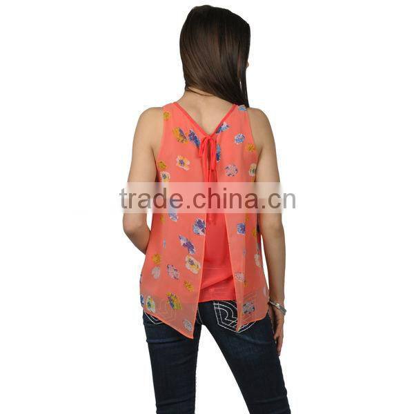 Women's Lightweight Sleeveless Floral Print Top