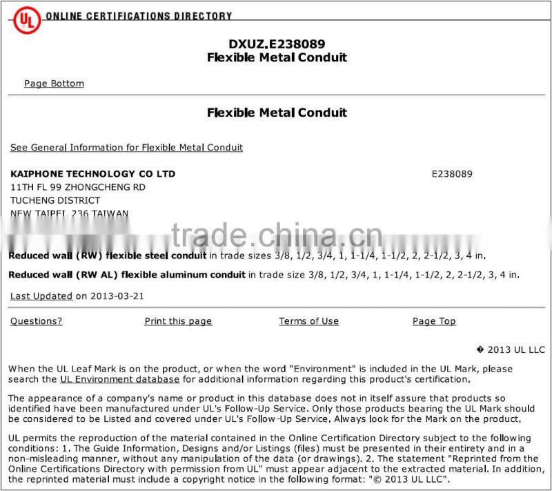 aluminum flexible conduit