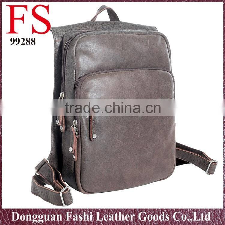 Wholesale Vintage Leather backpack, Durable Leather Travel Backpack 2016