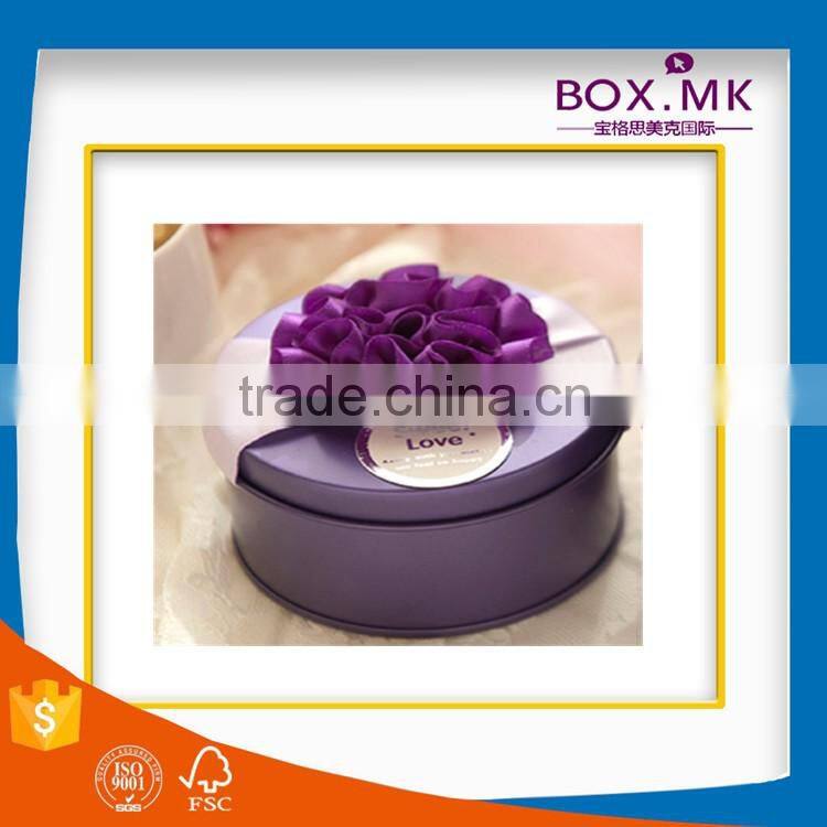 2016 Custom Fashion Design High Quality Newest Blue Tin Gift Box For Wedding
