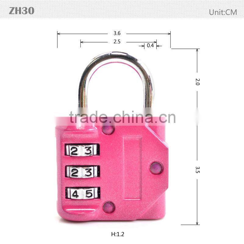 Trendy 3 Digital Combination Padlock/Lock Colorful Keyless Door Padlock Safe Lock