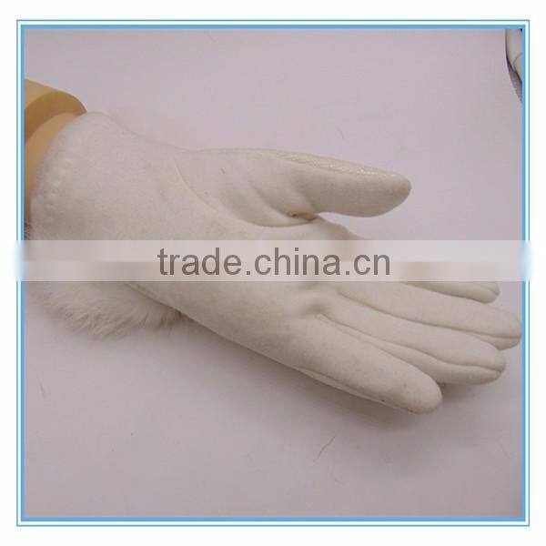 PU And Lace Lined Thick Sexy Gloves Women With Fur