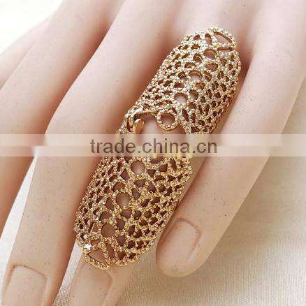 European and American fashion knuckle simple metallic hollow carved ring