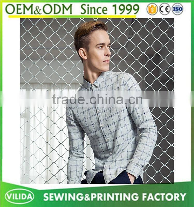 Custom Made High Qulity Men's 100% Cotton Quick Dry Casual Checked Shirt