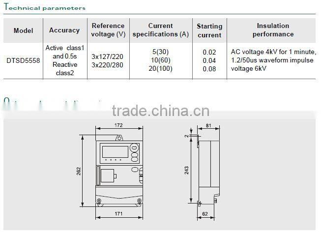 Three phase four wire electronic multifunction energy meter