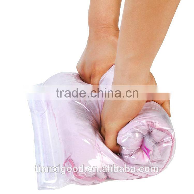 roll-up save space vacuum packing bag,cloth vacuum plastic bag