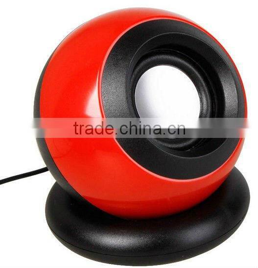 2Pcs Red Mini Speaker Stereo USB Speaker MP3 Amplifier