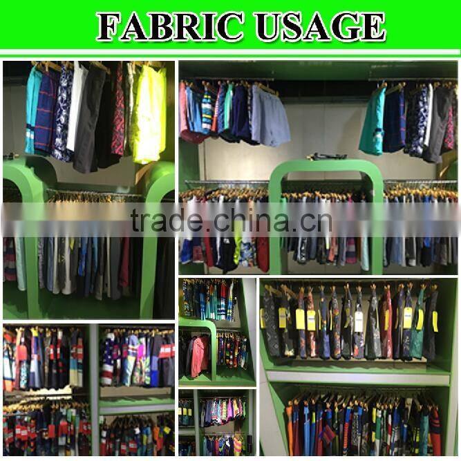 Cationed stretch fabric with checks for shorts