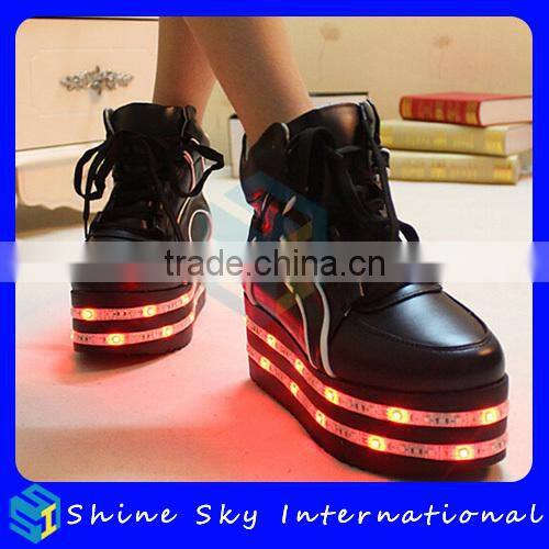 Hot selling new design women high heel shoes led light shoes