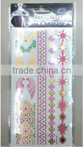 Necklace Metallic Gold and Silver Temporary Tattoo Stickers