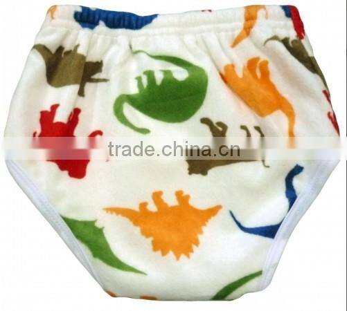 2016 popular!!!Cartoon printed color baby training pants with minky PUL outer layer and bamboo inner