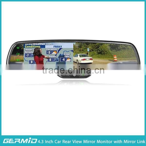 germid rearview mirror 4.3 inch lcd monitor with mirror link,around view camera system