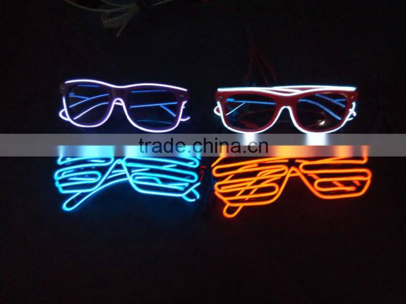 2016 high quality colorful lighting EL wire Shutter Shades glasses for party,concert