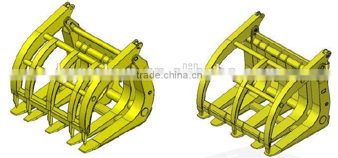 Customized PC170LC-10 Excavator Log Grapple, PC170LC-10 Wearable Log Fork for sale