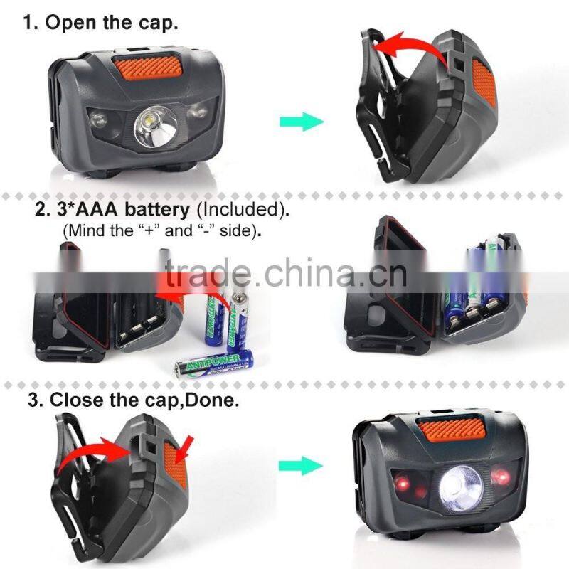 3w 160 lumen water resistant most powerful headlamp