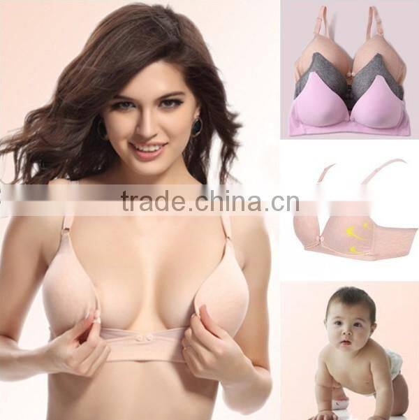 Hot Selling Mum Maternity Bras One-piece Breastfeeding Bras Open Front Button Nursing Bras