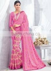 Sweet Red Viscose Georgette Saree/indian designers saree online shopping