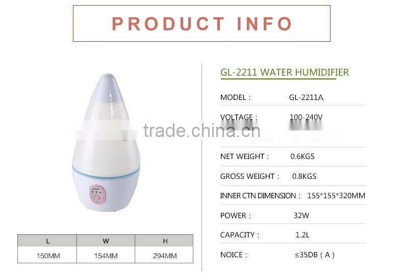 LED light aeration aroma ulrtasonic diffuser GL-22 11E