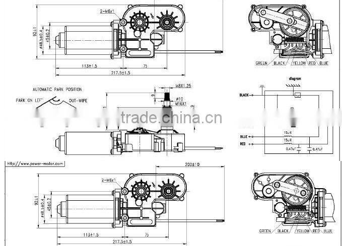 earthmoving machine windshield wipingr motor for HITACHI 200-2/3,24V tractor