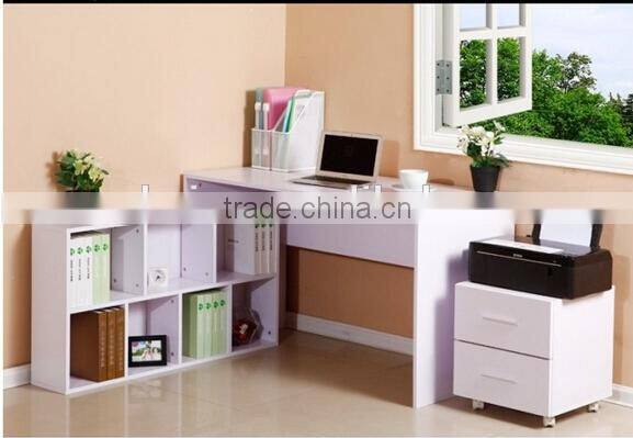 best price home furniture MDF computer desk with bookshelf