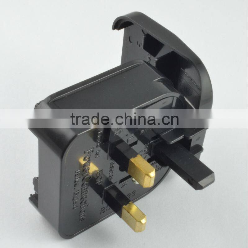 New product China alibaba wholesales,Euro to UK BS1363 converter plug with FUSE 13A ,ac plug adapter male to male