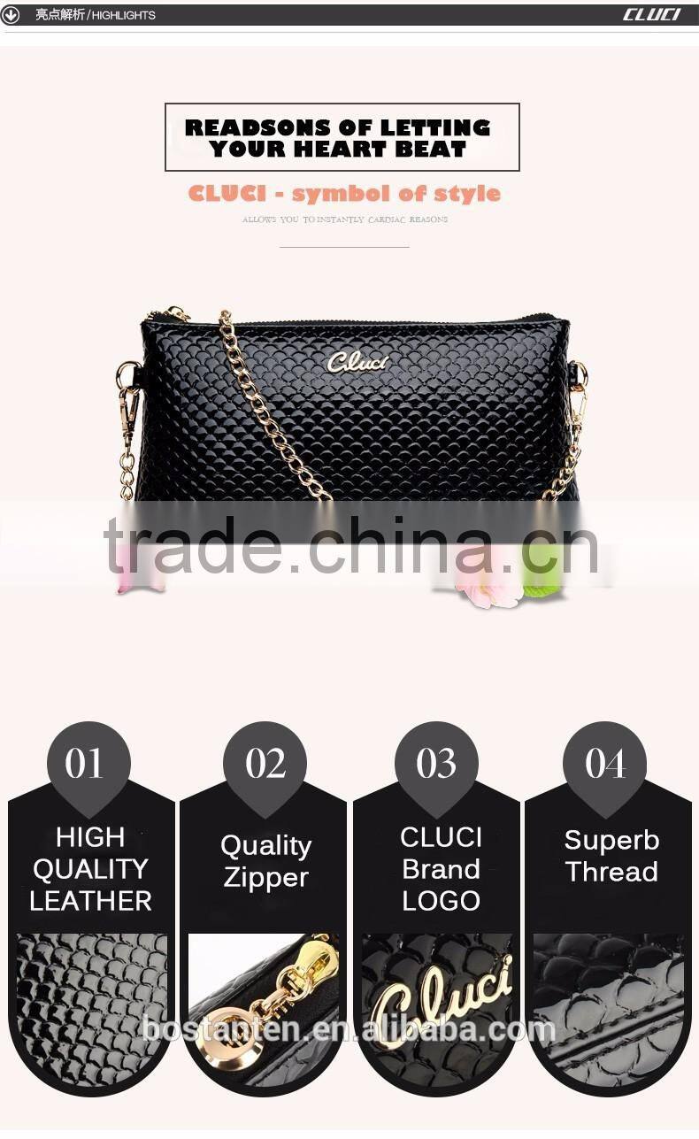 fashion women leather beach bag chain sling shoulder bag