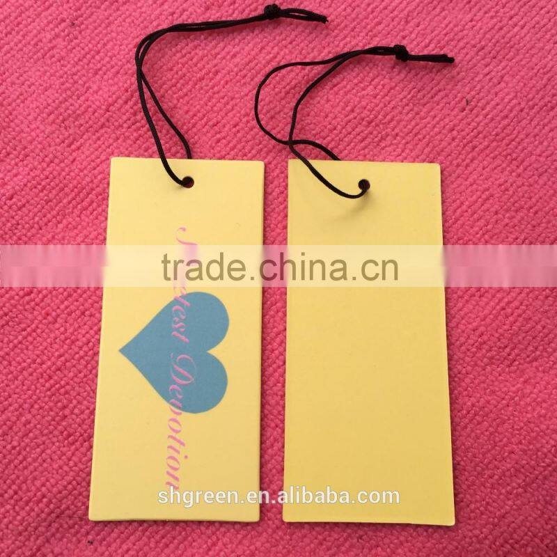 Double sides artpaper printing hangtag with safety pin