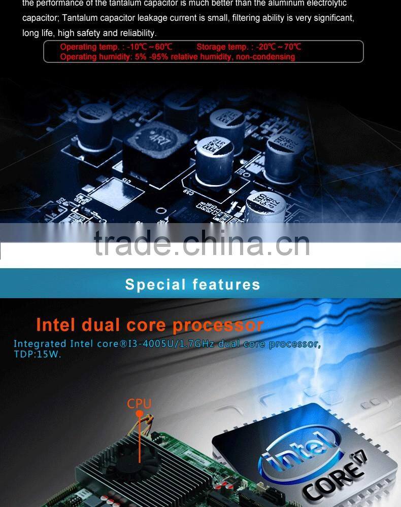 x86 embedded motherboard I7 motherboard with lvds Support Intel Intel The fourth generation Haswell_U/I7-4510U/2.0GHz