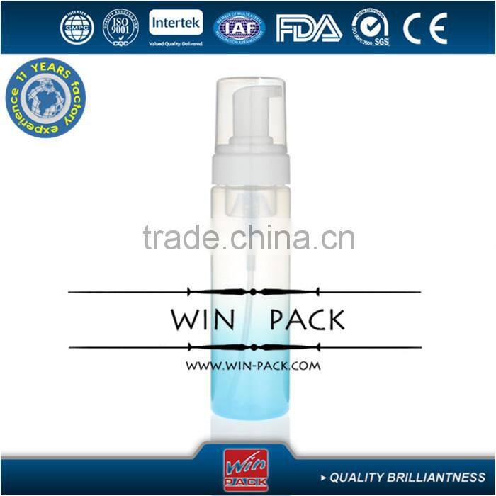 45ml 80ml clear round shape foam pump bottle with white pump and white cap, foam pump bottle manufacturer