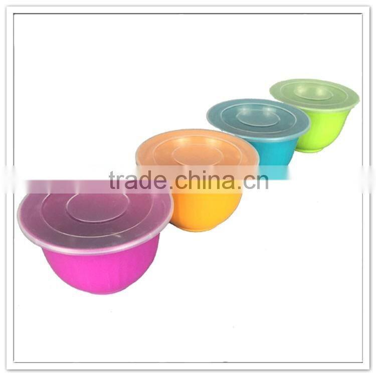 Modern kitchen use multicolor non-toxic durable plastic microwave bowl with lid