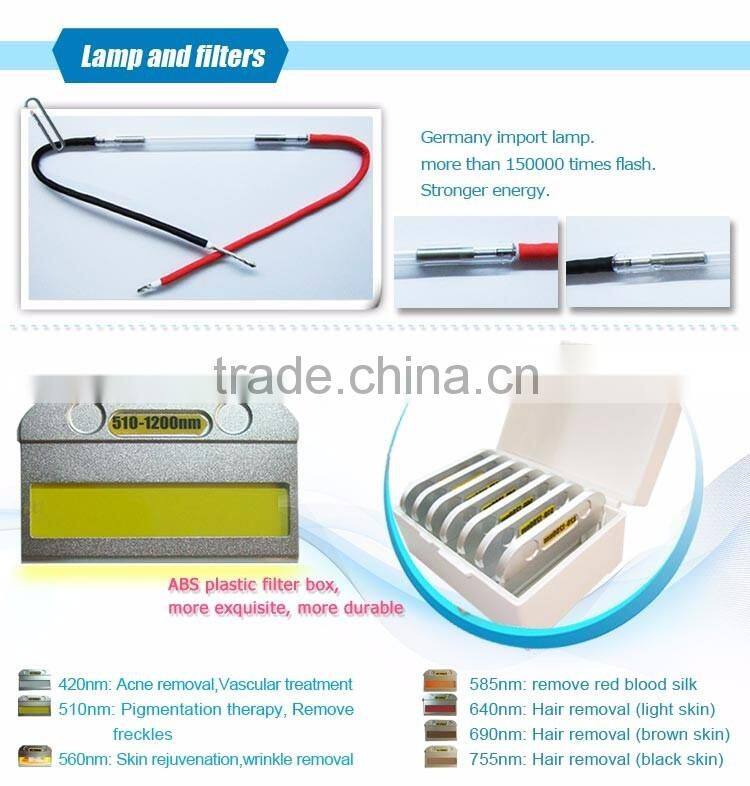 Imported lamp portable 6 in 1 elight ipl hair removal soft scar laser