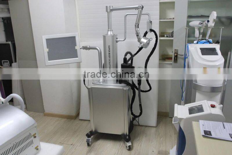 High energy ! salon cavitation slimming tripolar machine with 5 treatment head cavitation rf machine (CE)