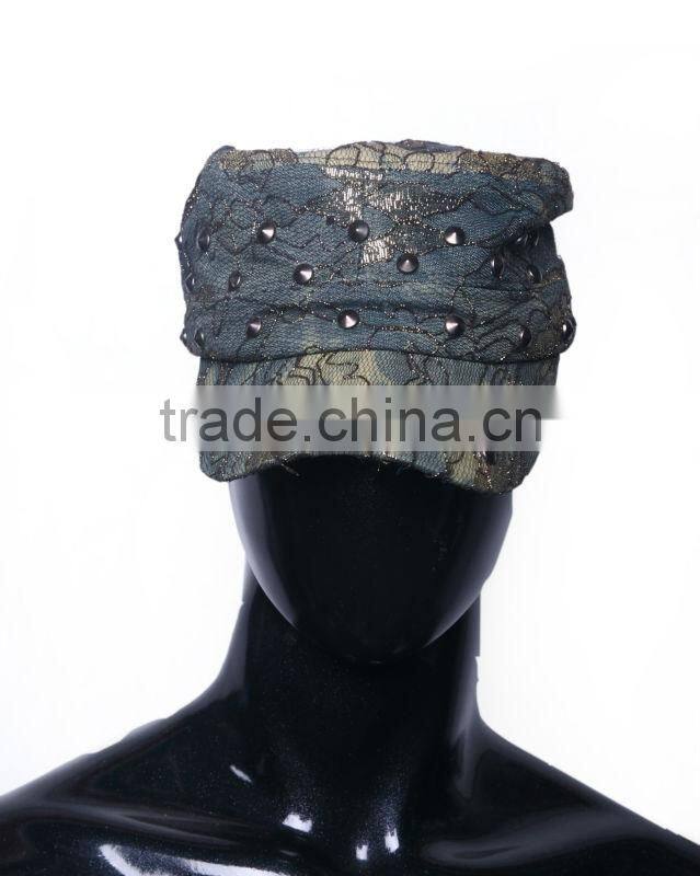 Most popular fashion design workable price rivet lace cowboy cool hat