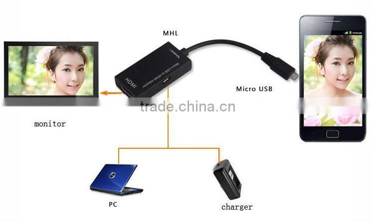 High quality mhl to hdmi converter for samsung galaxy s3 micro usb to hdmi mhl adapte